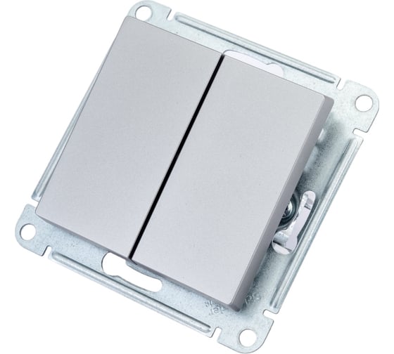 2-клавишный выключатель Systeme Electric AtlasDesign Сталь сх.5, 10АХ, механизм SE ATN000951