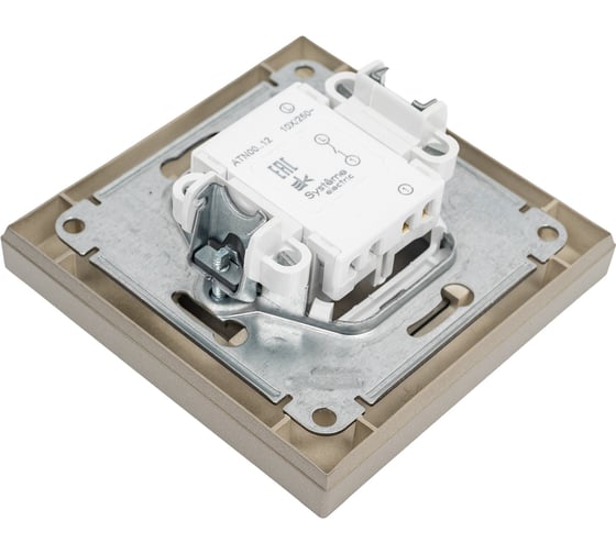 1-клавишный выключатель Systeme Electric AtlasDesign Шампань сх.1, 10АХ, в сборе SE ATN000512