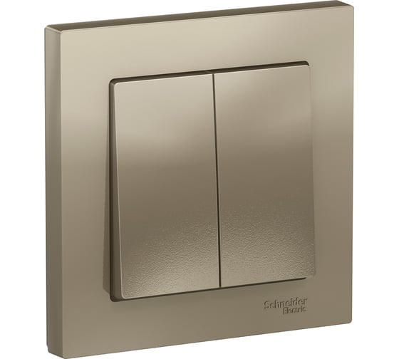 2-клавишный выключатель Systeme Electric AtlasDesign Шампань сх.5, 10АХ, в сборе SE ATN000552