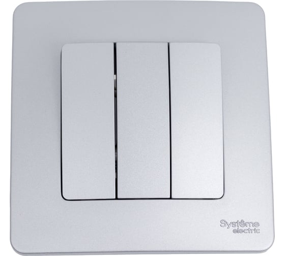 3-клавишный выключатель Systeme Electric Blanca внутренний, Алюминий, 10А, 250B SE BLNVS100503 1