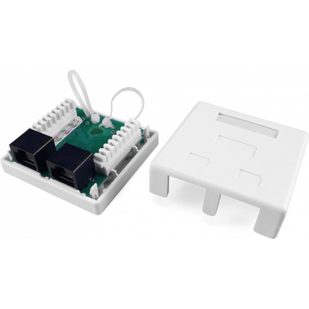 Двойная внешняя компьютерная Розетка RJ-45(8P8C) Hyperline SB1-2-8P8C ...