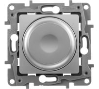 Диммер поворотно-нажимной универсальный LED Legrand Etika 300Вт без нейтрали алюминий 672419