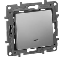 Переключатель Legrand одноклавишный с подсветкой/индикацией Legrand Etika 10А 250В безвинтовые зажимы алюминий 672415