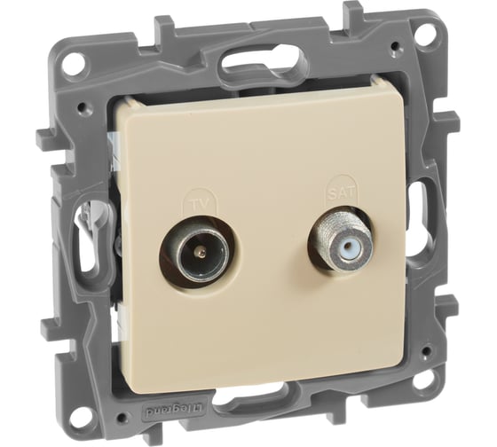 Двухкабельная розетка TV/SAT Legrand ETIKA слоновая кость 672357