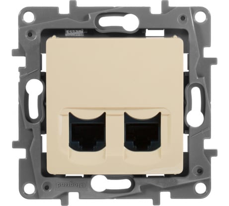Розетка Legrand компьютерная двойная RJ45 категория 5e UTP Legrand Etika слоновая кость 672355