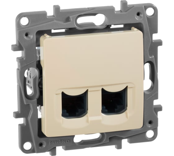 Розетка Legrand компьютерная двойная RJ45 категория 5e UTP Legrand Etika слоновая кость 672355