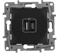 Зарядное устройство с двумя USB разъемами Legrand тип A, тип С 240В/5В 3000мА Etika 672636