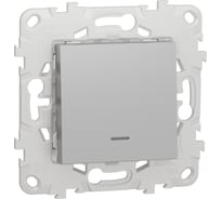 1-клавишный выключатель Systeme Electric Unica New Алюминий, с подсветкой, сх. 1а NU520130N