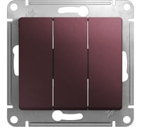 3-клавишный выключатель Systeme Electric Glossa Баклажановый, сх.3, 10AX SE GSL001131
