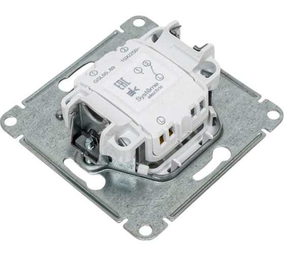 1-клавишный выключатель Systeme Electric Glossa Белый карточный, сх.6 SE GSL000169