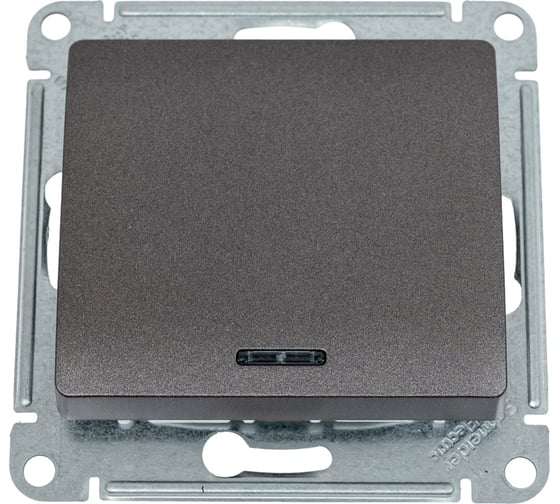 1-клавишный выключатель Systeme Electric Glossa Графит с подсветкой, сх.1а, 10AX SE GSL001313