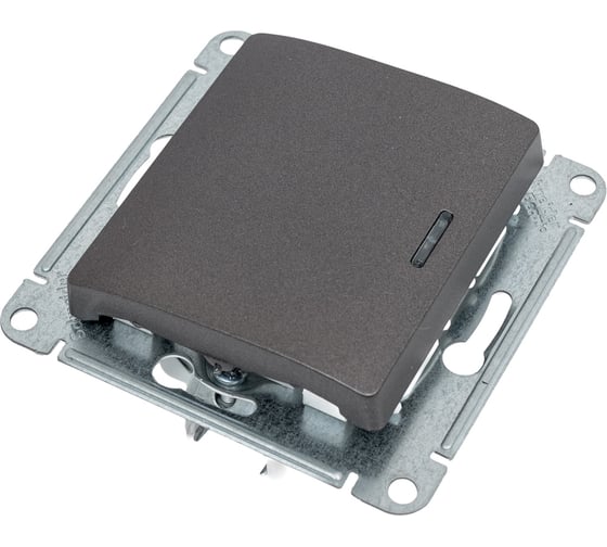 1-клавишный выключатель Systeme Electric Glossa Графит с подсветкой, сх.1а, 10AX SE GSL001313