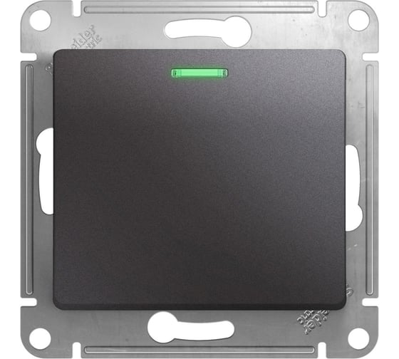 1-клавишный выключатель Systeme Electric Glossa Графит с подсветкой, сх.1а, 10AX SE GSL001313
