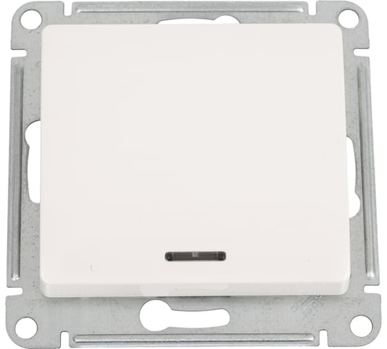 1-клавишный выключатель Systeme Electric Glossa Молочный с подсветкой, сх.1а, 10AX SE GSL000913