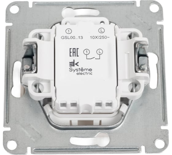 1-клавишный выключатель Systeme Electric Glossa Молочный с подсветкой, сх.1а, 10AX SE GSL000913