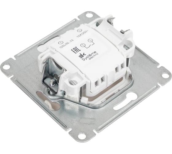 1-клавишный выключатель Systeme Electric Glossa Молочный с подсветкой, сх.1а, 10AX SE GSL000913
