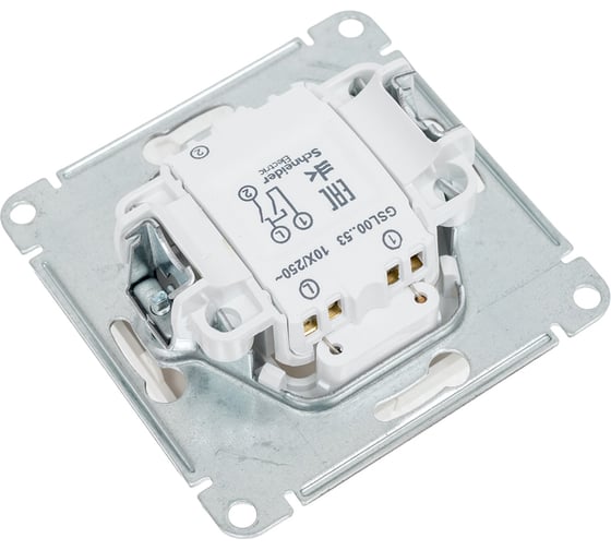 2-клавишный выключатель Systeme Electric Glossa Молочный с подсветкой, сх.5а, 10AX SE GSL000953