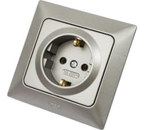 Розетка NE-AD с заземлением, 16А, 250В, Aras, Графит, 93-121-08