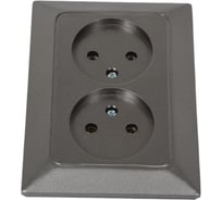 Розетка NE-AD 2-гнезда без заземления, 16А, 250В, Aras, Графит, 93-121-75