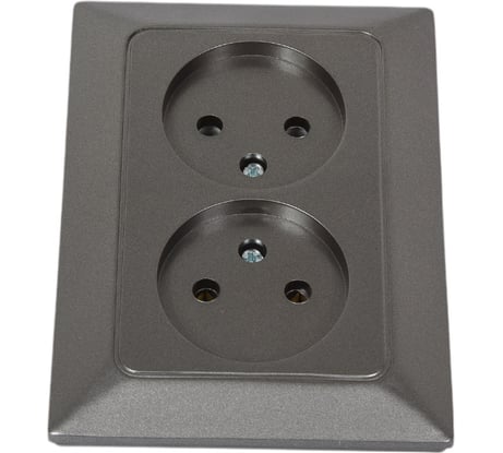 Розетка NE-AD 2-гнезда без заземления, 16А, 250В, Aras, Графит, 93-121-75