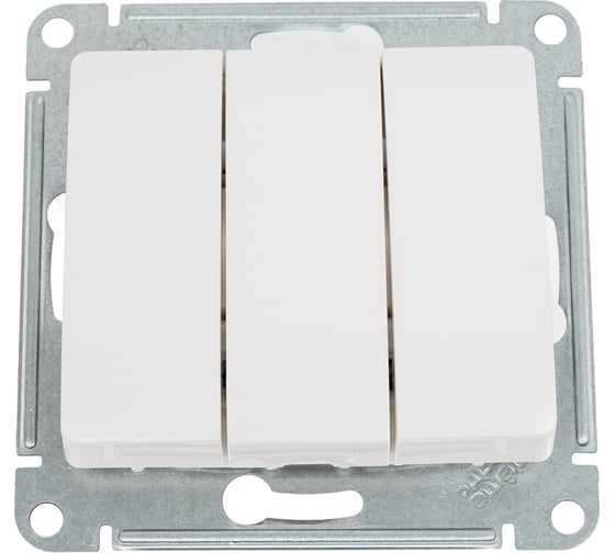 3-клавишный выключатель Systeme Electric Glossa Молочный, сх.3, 10AX SE GSL000931 1