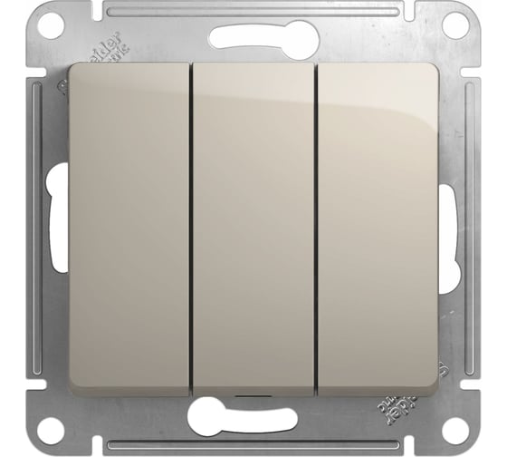 3-клавишный выключатель Systeme Electric Glossa Молочный, сх.3, 10AX SE GSL000931