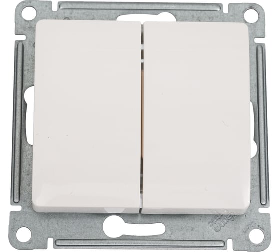 2-клавишный выключатель Systeme Electric Glossa Молочный, сх.5, 10AX GSL000951 1