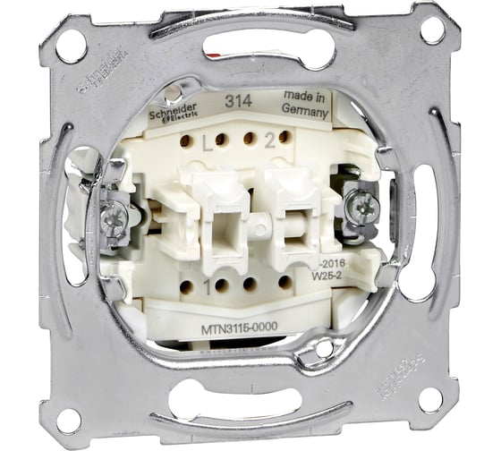 Механизм 2-клавишного выключателя Systeme Electric Merten QuickFlex сх.1+1, 10AX SE MTN3115-0000 1