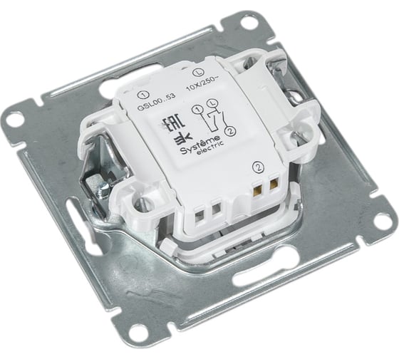 2-клавишный выключатель Systeme Electric Glossa Платина с подсветкой, сх.5а, 10AX SE GSL001253