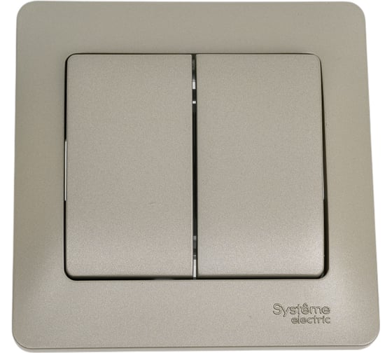 2-клавишный выключатель Systeme Electric Glossa Платина сх.5, 10AX в сборе SE GSL001252