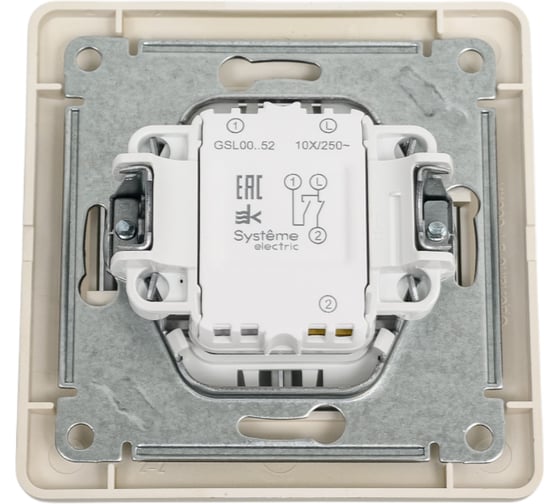 2-клавишный выключатель Systeme Electric Glossa Платина сх.5, 10AX в сборе SE GSL001252