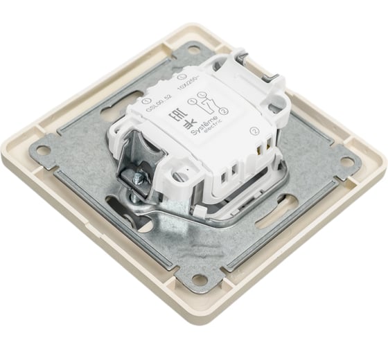 2-клавишный выключатель Systeme Electric Glossa Платина сх.5, 10AX в сборе SE GSL001252