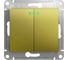 2-клавишный выключатель Systeme Electric Glossa Фисташковый с подсветкой, сх.5а, 10AX SE GSL001053 1