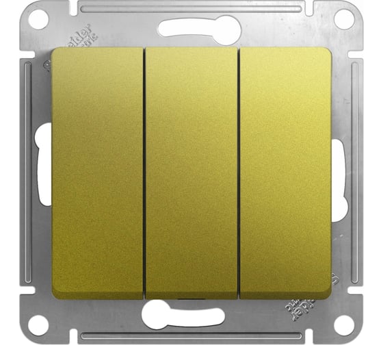 3-клавишный выключатель Systeme Electric Glossa Фисташковый, сх.3, 10AX SE GSL001031