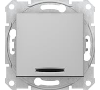 1-клавишный выключатель Systeme Electric Sedna Алюминий с подсветкой 10А сх.1 SE SDN1400160