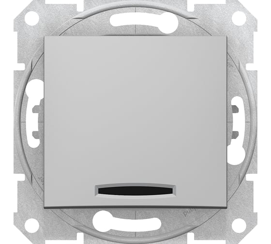 1-клавишный выключатель Systeme Electric Sedna Алюминий с подсветкой 10А сх.1 SE SDN1400160