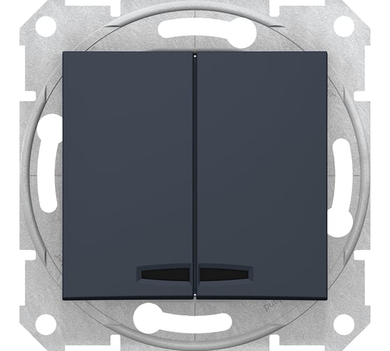 2-клавишный выключатель Systeme Electric Sedna Графит с подсветкой 10A, 250В cx.5а SE SDN0300370