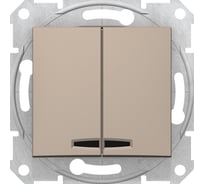 2-клавишный выключатель Systeme Electric Sedna Титан с подсветкой 10А сх 5 SE SDN0300368