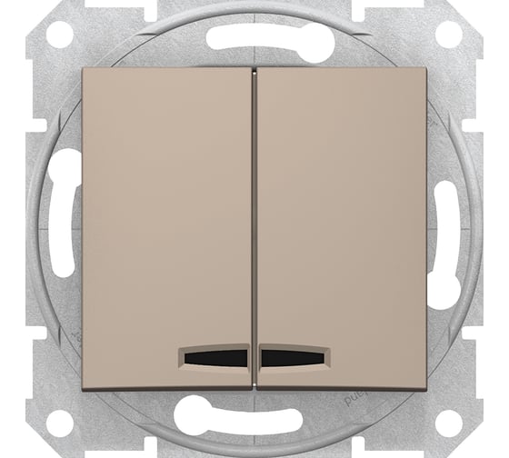 2-клавишный выключатель Systeme Electric Sedna Титан с подсветкой 10А сх 5 SE SDN0300368