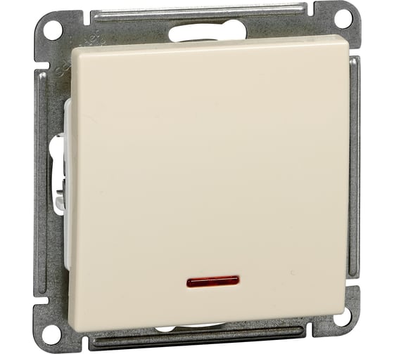 1-клавишный выключатель Systeme Electric Wessen 59 Бежевый с подсветкой 10АХ SE VS110-153-2-86 1