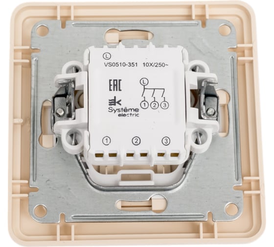 3-клавишный выключатель Systeme Electric Wessen 59 Бежевый, 10АХ в сборе SE VS0510-351-28