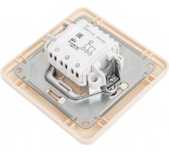 3-клавишный выключатель Systeme Electric Wessen 59 Бежевый, 10АХ в сборе SE VS0510-351-28