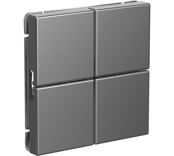 4-клавишный выключатель сценарный Systeme Electric ArtGallery, сх. 1, механизм, Сталь GAL000974