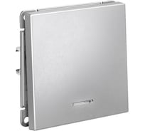 Выключатель кнопочный с подсветкой 1-клавишный ArtGallery, 10 АХ, механизм Systeme Electric Алюминий GAL000316