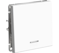 Выключатель кнопочный с подсветкой 1-клавишный ArtGallery, 10 АХ, механизм Systeme Electric Белый GAL000116