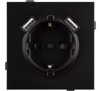 Механизм розетки с USB зарядкой Arlight SCT-TENDO-MUAA-PL-BK 1шт 054083