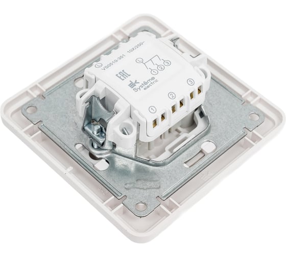 3-клавишный выключатель Systeme Electric скрытой проводки W59 10А IP20 10AX в сборе белый VS0510-351-18
