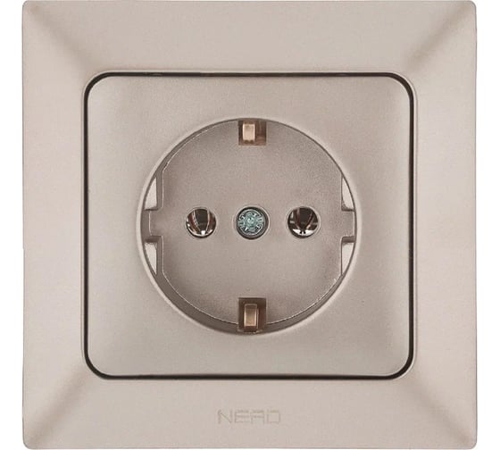 Розетка NE-AD с заземлением, 16А, 250В, Aras, Бронза, 93-123-08 1