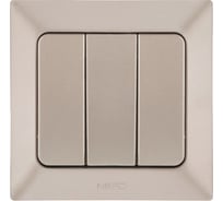 3-клавишный выключатель NE-AD 10А, 250В, Aras, Бронза, 93-123-33