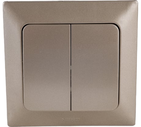 2-клавишный выключатель NE-AD 10А, 250В, Aras, Бронза, 93-123-03